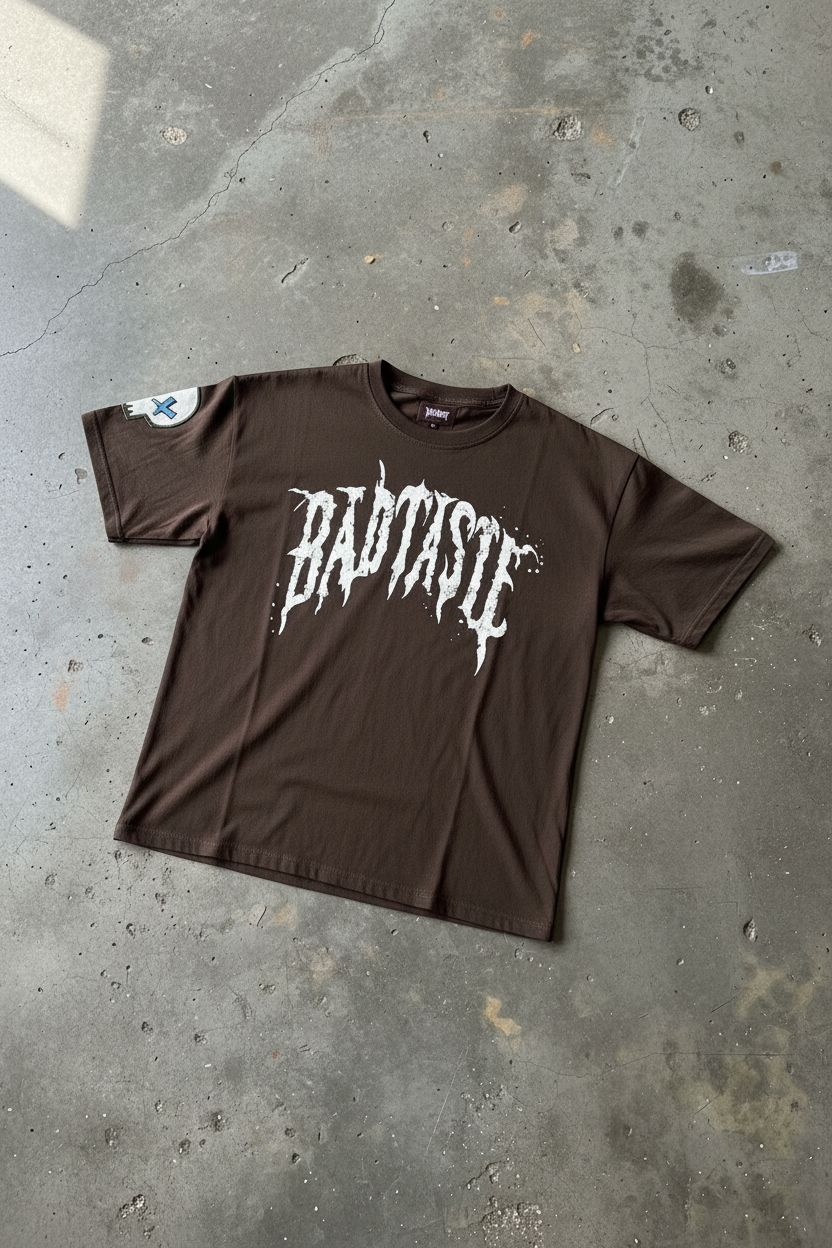 BadTaste Brown Tee - Green Style