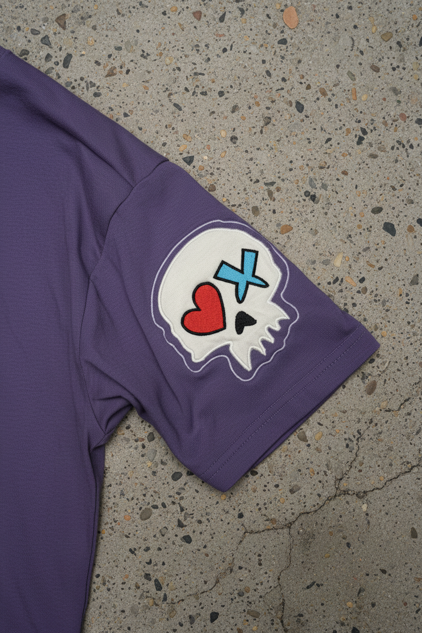 Skull Patch Sleeve on Concrete
